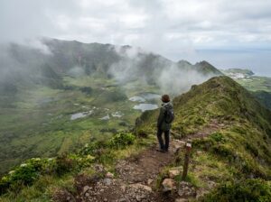 Corvo caldera trail in the Azores